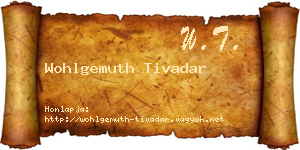Wohlgemuth Tivadar névjegykártya