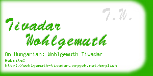 tivadar wohlgemuth business card